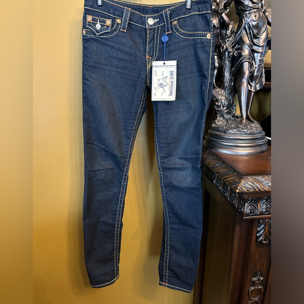 NWT True Religion Body Rinse Leggings with Big T Flaps